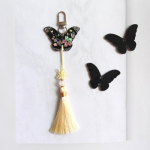 Tradicinės kutinės drugelio motinos perlo gamyba (4-5 parinktys) Norigae raktų pakabukas 5-2 Flower Black + Mother of Pearl Coating