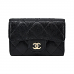 Chanel Auksinė Sagtis Dygsniuota Ver&scaron;io Odos Piniginė Raktų Pakabukas Moteri&scaron;kos Piniginės Juoda AP0222-B10583-C3906 Gift Set(Basic Set+Box+Shopping Bag)