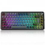 Redragon K681GB-PRO-DE Trijų režimų mechaninė klaviatūra, RGB Dragon Roar jungikliai, Keičiami kar&scaron;tieji jungikliai, 4000 mAh baterija, su rankenėle ir juodais/pilkais klavi&scaron;ų dangteliais pilka spalva/juoda