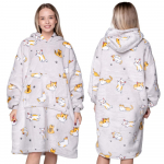 Antklodė Oversize &Scaron;ilta Stora Antklodė-Bluzonas 2-in-1 XXL Katės Kailis [Kb-W10] white