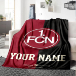 Vardinis 1.FC N&uuml;rnberg Logotipo Spaudos Flanelinis pledas Auk&scaron;tos Kokybės &Scaron;iltas Patogus Užklotas Visais Metų Laikais Puikiai Tinka Dovanoms Namų Dekoras 150cm x 200cm