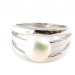 Bague argent 'Perla' blanc