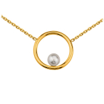 Altesse [N1888] - Collier Plaqu&eacute; Or 'Perla' blanc dor&eacute;