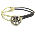 Les Tr&eacute;sors De Lily [N3062] - Bracelet cr&eacute;ateur 'Peace' dor&eacute; marron auksas