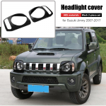 Automobilių priekinių žibintų dangtelio apdaila priekinių žibintų apsauga, skirta Suzuki Jimny 2007-2017 i&scaron;orės priedai, 2vnt.(Juoda) juoda