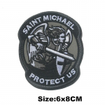SAINT MICHAEL PROTECT US Ženkliukas kabliuku i&scaron;siuvinėti pleistrai Kariniai taktiniai drabužiai Patch Rankrai&scaron;čiai kepurėms Kuprinės Insignia Dekoratyviniai