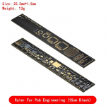 PCB liniuotė elektronikos inžinieriams Geeks kūrėjams Arduino gerbėjams PCB atskaitos liniuotė PCB pakuotės vienetai v2 - 6 juoda