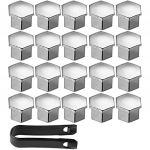 20 vienetų 19 mm veržlės veržlės dangteliai Varžtų dangteliai &scaron;e&scaron;iakampių padangų veržlių dangteliai su įrankių rinkiniu automobiliams sidabrinė 20x11x4cm