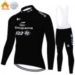 &bdquo;Thermal Smile&ldquo; FDJ dviratininkų kostiumas vyrams, žieminis megztinis, kalnų dviratis, 2023 m. S