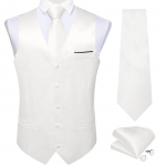 Klasikinis liemenių kaklarai&scaron;tis Paisley &scaron;ilko austa retro liemenė Bowtie Hanky ​​rankogalių sąsagų rinkinys M