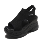 Moteri&scaron;ki sandalai su plei&scaron;tu kulnu, elastingi audekliniai apdangalai pėdoms Moteri&scaron;ki sandalai storapadžiai mados smulkmenos, paauk&scaron;tinti laisvalaikio moteri&scaron;ki batai