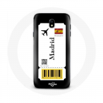 Coque pour Samsung Galaxy J7 2017 Billet d'avion Madrid Espagne