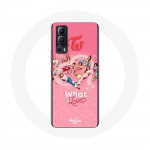 Coque pour Vivo Y72 TWICE Logo Rouge Affiche What Is Love raudona