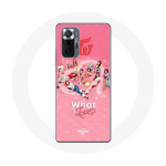Coque pour Xiaomi Redmi Note 10 Pro TWICE Logo Rouge Affiche What Is Love juoda
