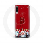 Coque pour Samsung Galaxy A70 BTS Bangtan Gar&ccedil;ons Fond Rouge Cadeau de No&euml;l 2023