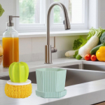 Indų &scaron;epetėlių rinkinys, buitinis valymo kamuolys, virtuvinis &scaron;veitiklis stalo indams žalia