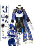 Clorinde Cosplay Impact Kostiumas Suknelė Perukas Skrybėlė Fonteno Uniforma Apsiaustas Auskarai Helovino Kostiumas Moterims Cosplay Apranga L-(Costume+Wig)