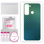 apgo Protective Skin Sticker for the back compatible with Tecno Pop 5 LTE, Wrap Film, Foil, Vinyl - Pattern Carbon Chameleon CAKA1