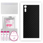 apgo Protective Skin Sticker for the back compatible with Sony Xperia XZ, Wrap Film, Foil, Vinyl - Pattern Carbon Black