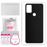 apgo Protective Skin Sticker for the back compatible with Umidigi A7S, Wrap Film, Foil, Vinyl - Pattern Carbon Black