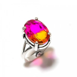 Bi-Color Tourmaline Gemstone 925 Sterling Silver Jewelry Ring Size 6.5 p0l75