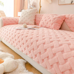 Storas pliu&scaron;inis sofos rank&scaron;luostis vienspalvis universalus sofos užvalkalas Mink&scaron;tas neslidus kombinuotas sofos užvalkalas sofos kilimėlis svetainei 30x50cm pillowcase rožinė