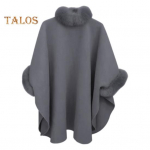 Moteri&scaron;kas žieminis apsiaustas &bdquo;Dolman&ldquo; rankovės storas skara laisvai stovi apykaklė vientisos spalvos dirbtinio kailio dekoras &scaron;iltas kasdieninis dėvėjimas darbas lauke pončas