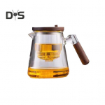 800 ml arbatinukas, vandens atskyrimo stiklas, stiklinis arbatinukas, medinė rankena, kar&scaron;čiui atsparus, tikslus pilamas arbatos virdulys, lengvai valomas arbatos puodas, skirtas biriai arbatai ruo&scaron;ti