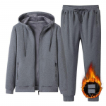 Naujas Hoodie Vyri&scaron;kas aksominis džemperio komplektas laisvalaikio sportui Madingas prekės ženklo megztinis &scaron;varkas su gobtuvu 3XL &scaron;viesiai pilka spalva
