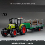 Naujas Diecast Metal 1:32 Žemės ūkio traktoriaus modelis Garsas ir &scaron;viesa Vaikai berniukai Žaislinis automobilis Transporto Modelių Kolekcija Voiture Miniatiūrinė Dovana TRANSPORTER