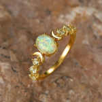 Prabangus naujas Bohemian Ring Mados žiedas Moterų sužadėtuvių pasiūlymo žiedas No. 6 auksas