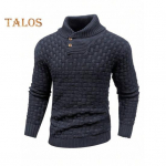 Vyri&scaron;kas žiemos megztinis Kaklo apsauga Auk&scaron;ta apykaklė Ilgos rankovės Megztas Storas Elastingas Slim Fit Vienspalvis megztinis Kasdieniam dėvėjimui Mokyklos Sportui XXXL juoda