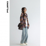 2024 m. raidės ilgomis rankovėmis mar&scaron;kinėliai japoni&scaron;ko Honkongo stiliaus laisvi mar&scaron;kinėliai berniukams, vasari&scaron;ki, madingi, universalūs, laisvalaikio paltai M raudona