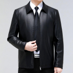 Vyri&scaron;ka natūralios odos striukė Vyri&scaron;ka avikailio striukė rudens ir žiemos plius Velvet New Dad laisvalaikio striukė 170