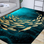 3D Auksinės Žuvelės Grindų Kilimėliai Su Žuvų Ra&scaron;tu Kilimai Kilimas Svetainei Miegamajam Zonos Kilimas Virtuvės Kilimėliai Namų Dekoras 160*230cm