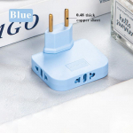 3-10 vnt. ES ki&scaron;tukas 180&deg; pasukamas lizdo adapteris 3 viename JAV ilginamasis ki&scaron;tukas daugiafunkcis ki&scaron;tukas mini plonas belaidis lizdo adapteris USB lizdas 110-250V&EU&1 PC mėlyna