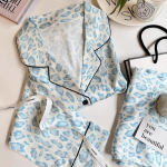 Moteri&scaron;ki pavasario ir rudens ledinio &scaron;ilko pižamos, namų drabužių kostiumas, mergaiti&scaron;ka, auk&scaron;to lygio, leopardo mados temperamento pižama, namų drabužiai M