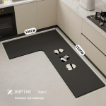 L formos sugeriantis virtuvės kilimėlis &ndash; mink&scaron;tas, atsparus ne&scaron;varumams, lengvai prižiūrimas, diatomito purvo grindų kilimėlis 100x150cm