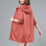 Moteri&scaron;ka plona striukė Nauja, UV spinduliams atspari paltas su gobtuvu lauke, ilgomis rankovėmis, moteri&scaron;ka 2025 m. vasaros vėjo striukė, laisvalaikio vir&scaron;utiniai drabužiai M pilkai mėlyna spalva