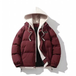 Moteri&scaron;kas unisex pieno spalvos pūkų trumpas žieminis paltas - Laisvas, storas, madingas didelio dydžio XL (suitable for 150-170 Jin) raudona