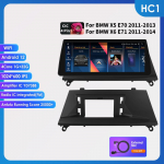 Ossuret 10.25 Carplay Android 13 Autoradio skirta BMW X5 E70 X6 E71 CCC CIC automobilio i&scaron;maniųjų sistemų radijas GPS navigacija Stereo DSP SWC Bluetooth pagrindinis įrenginys HC1 1G 32G
