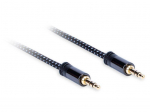Kabelis Jack 3,5 mm - Jack 3,5 mm Ilgis: 3,0m AQ Premium, Akustinė kokybė juoda