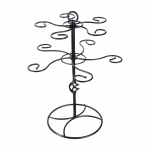 Metalinis vyno taurių stovas Modernus vyno taurių laikiklis Laisvai pastatomas stalvir&scaron;io laikymo stovas Vyno taurių stovas Metalinė tekstūra puodeliams juoda