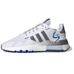 Adidas Originals Nite Jogger Audinys Retro mozaika Sportinis amortizavimas Žemi Gyvenimo būdo batai Unisex sportbačiai Pilki Balti Mėlyni FV6624 36