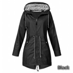 Moteri&scaron;ka striukė nuo lietaus ilgomis rankovėmis vandeniui atspari lietpaltis Žygio bėgimo paltai Madingi &scaron;varkai 5XL juoda