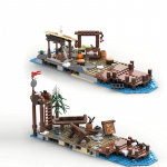 MOC Vikingų kaimas Kaimo plėtros konstravimo kaladėlių rinkinys plytoms &Scaron;vietimo modelio žaislai suaugusiems Vaikų gimtadienio dovanos