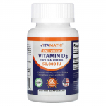 Vitamatic, vitaminas D3, 50 000 TV, 60 daržovių kapsulių