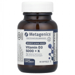 Metagenika, vitaminas D3 5000 + K, 60 mink&scaron;tųjų gelių