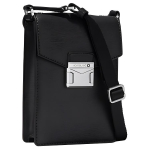 Montblanc M_Gram 4810 Sidabrinė furnitūra Reguliuojamas peties dirželis Odinė telefono rankinė Vyri&scaron;kos rankinės Juoda 129238 Basic Set (Bag+Dust Bag)