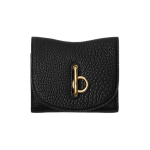 Burberry Supantis Arkliukas Raitelis Riteris Logotipas Įspaustas Lenktas Kontūras Ver&scaron;io Oda Piniginė Moteri&scaron;ka Juoda Basic+Dust Bag juoda